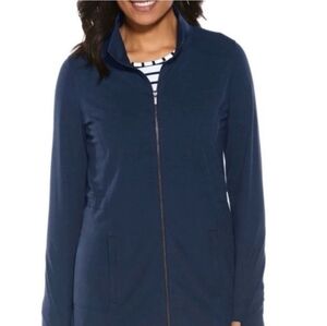 COOLIBAR Cruise Jacket UPF 50+ In Navy Blue Zip Pockets Size Medium